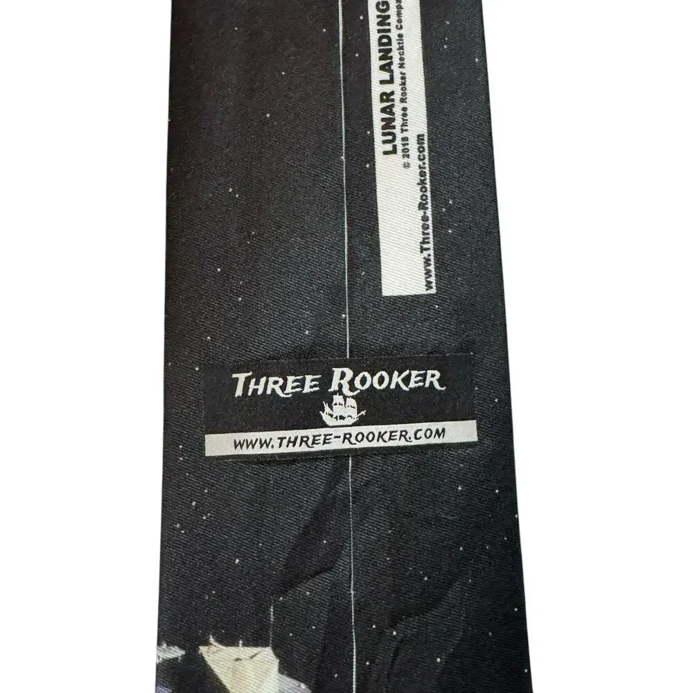 Lunar Landing Space Astronaut Moon Novelty Necktie Polyester Three Rooker